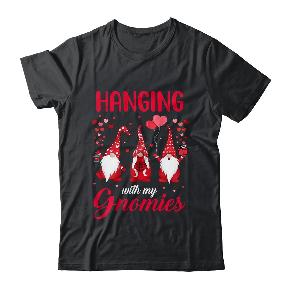 Hanging With My Gnomies Funny Valentines Day-T-Shirt & Tank Top-Classic T-Shirt-Black