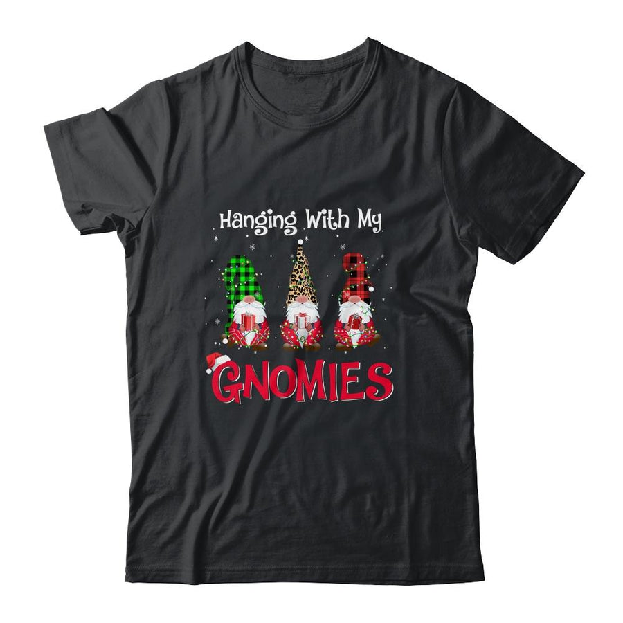 Hanging With My Gnomies Nordic Santa Gnome Christmas Pajama-T-Shirt & Sweatshirt-Classic T-Shirt-Black