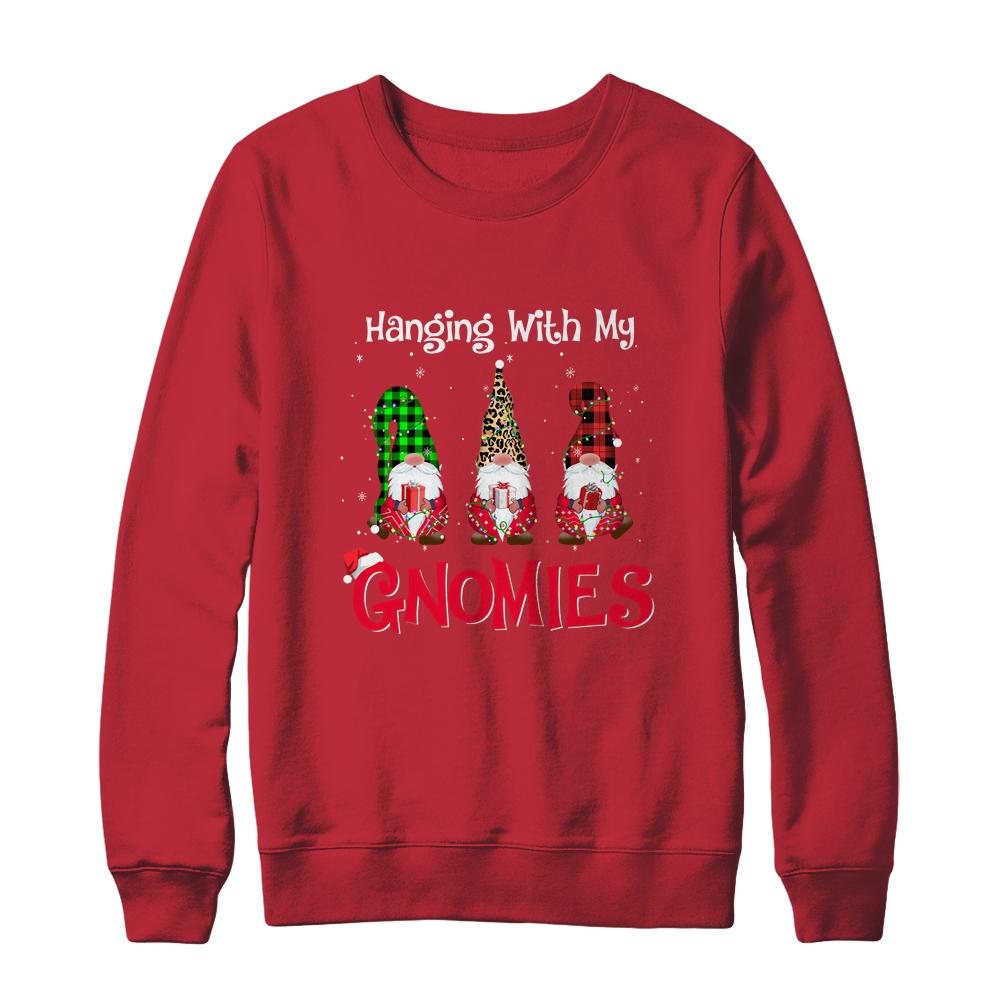 Hanging With My Gnomies Nordic Santa Gnome Christmas Pajama-T-Shirt & Sweatshirt-Crewneck Sweatshirt-Red