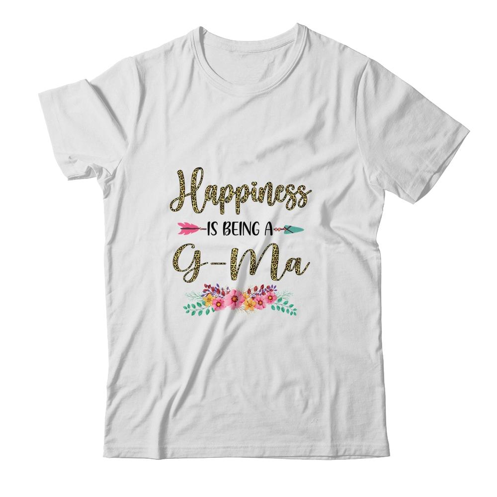 Happiness Is Being A G-Ma For Women Leopard Mothers Day-T-Shirt & Tank Top-Classic T-Shirt-White