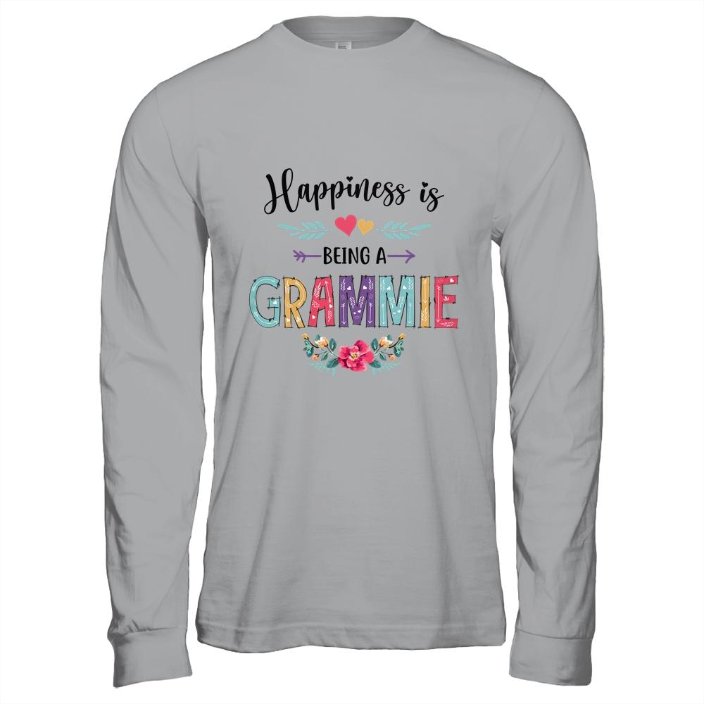 Happiness Is Being A Grammie For The First Time Mothers Day-T-Shirt & Hoodie-Long Sleeve T-Shirt-Sport Grey