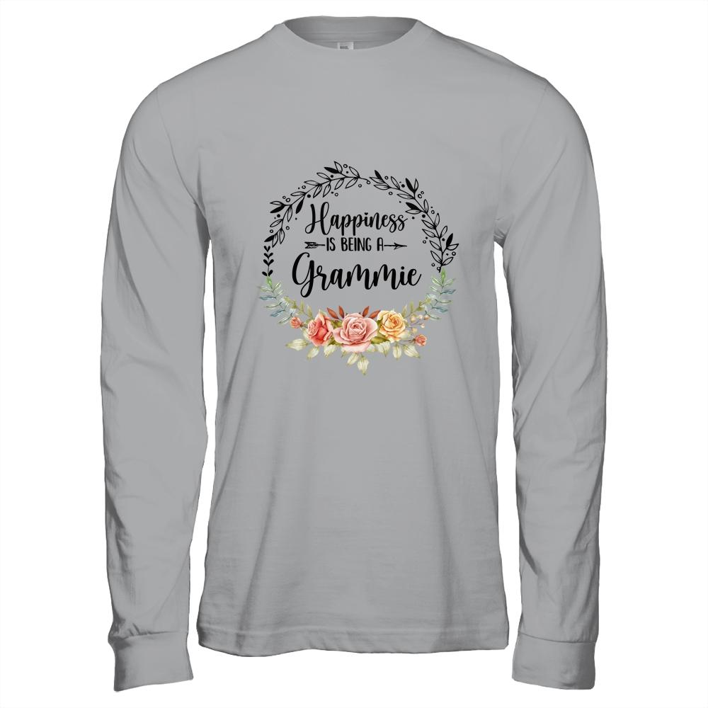 Happiness Is Being A Grammie The First Time Mothers Day-T-Shirt & Hoodie-Long Sleeve T-Shirt-Sport Grey