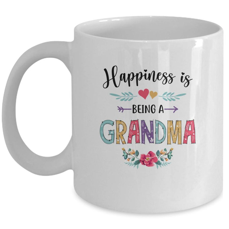 Happiness Is Being A Grandma For The First Time Mothers Day Mug-Coffee Mug-Mug-White