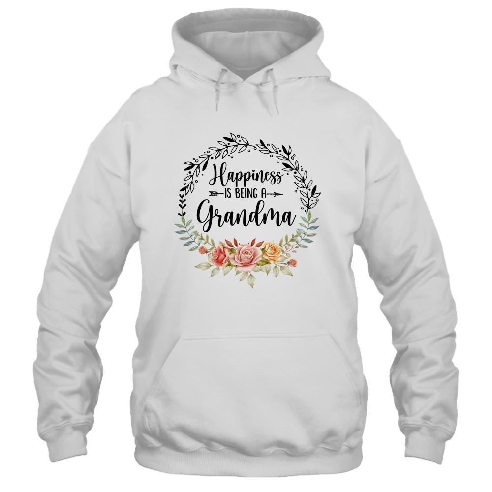 Happiness Is Being A Grandma The First Time Mothers Day-T-Shirt & Hoodie-Pullover Hoodie-White
