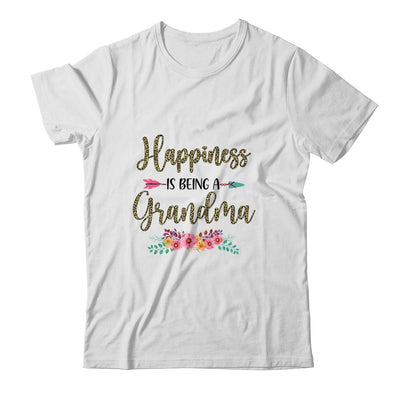 Happiness Is Being A Grandma For Women Leopard Mothers Day-T-Shirt & Tank Top-Classic T-Shirt-White