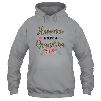 Happiness Is Being A Grandma For Women Leopard Mothers Day-T-Shirt & Tank Top-Pullover Hoodie-Sport Grey