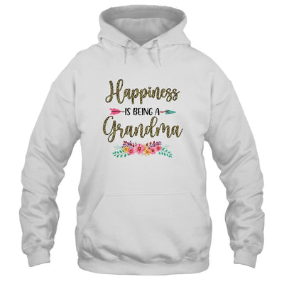 Happiness Is Being A Grandma For Women Leopard Mothers Day-T-Shirt & Tank Top-Pullover Hoodie-White