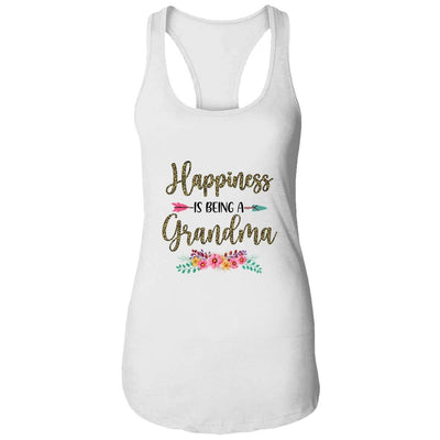 Happiness Is Being A Grandma For Women Leopard Mothers Day-T-Shirt & Tank Top-Women's Ideal Racerback Tank-White