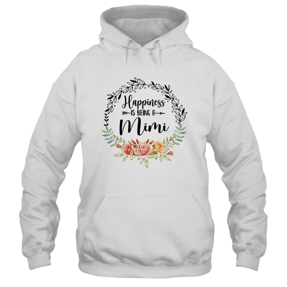 Happiness Is Being A Mimi The First Time Mothers Day-T-Shirt & Hoodie-Pullover Hoodie-White