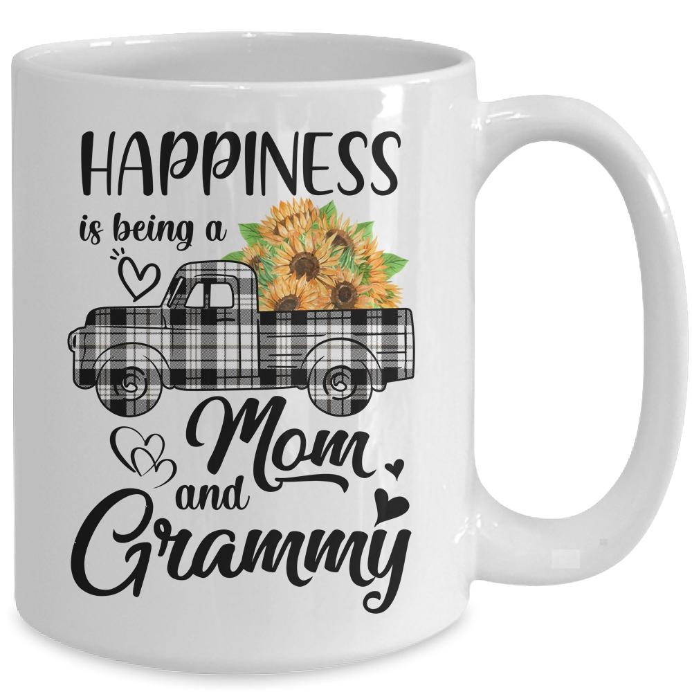 Happiness Is Being A Mom And Grammy Sunflower Mug-Coffee Mug-