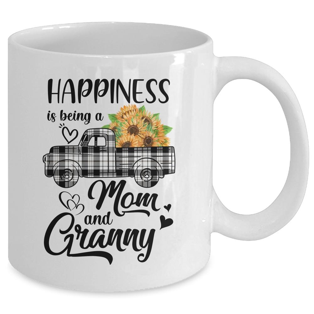 Happiness Is Being A Mom And Granny Sunflower Mug-Coffee Mug-
