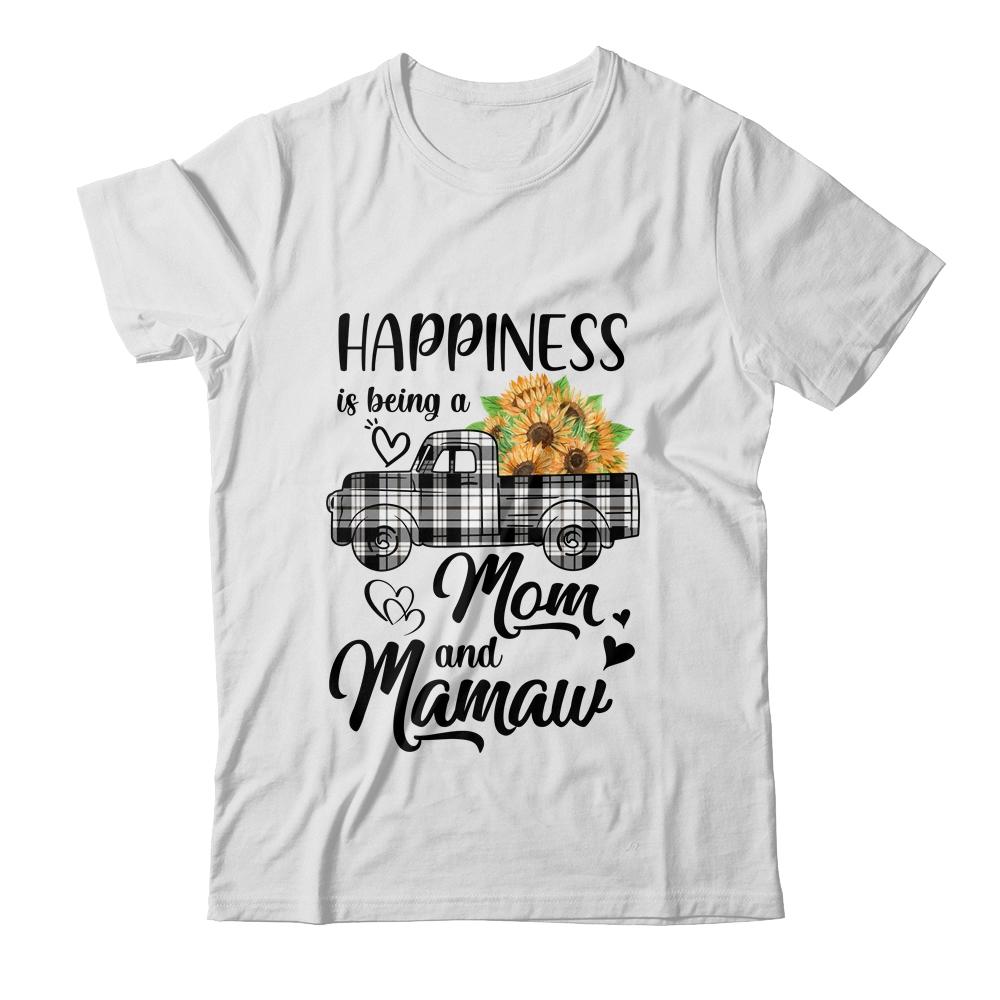 Happiness Is Being A Mom And Mamaw Sunflower-T-Shirt & Hoodie-Classic T-Shirt-White