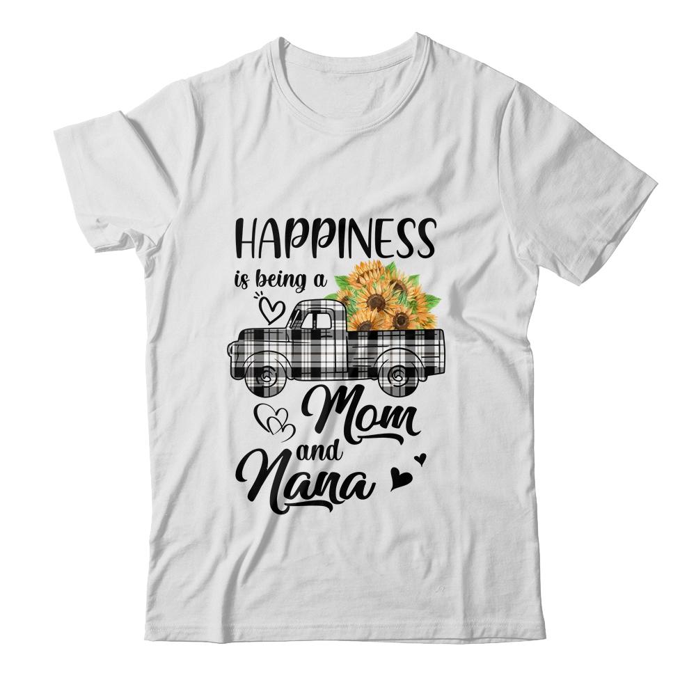 Happiness Is Being A Mom And Nana Sunflower-T-Shirt & Hoodie-Classic T-Shirt-White