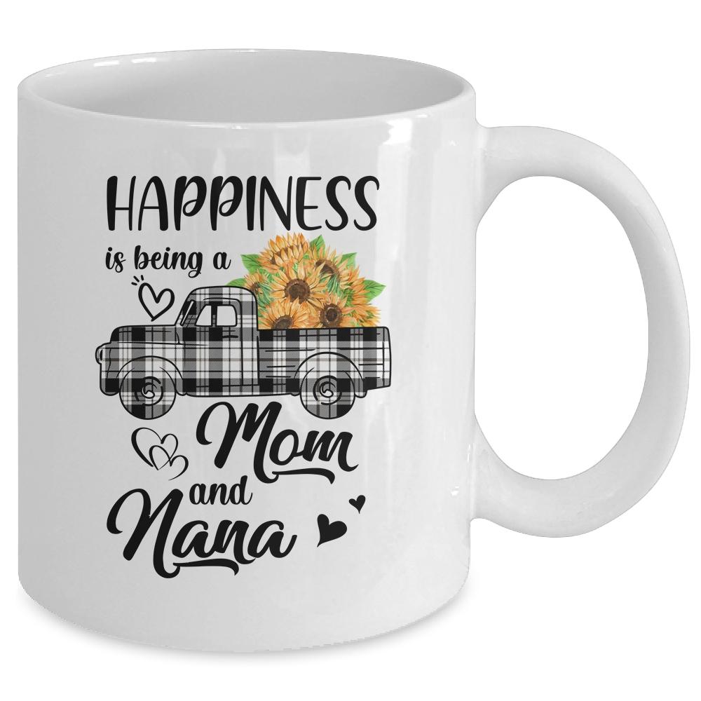 Happiness Is Being A Mom And Nana Sunflower Mug-Coffee Mug-