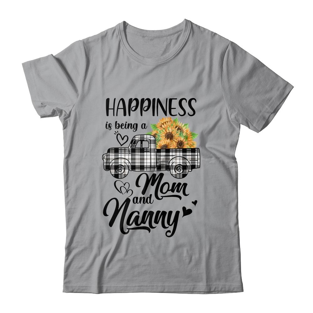 Happiness Is Being A Mom And Nanny Sunflower-T-Shirt & Hoodie-Classic T-Shirt-Sport Grey