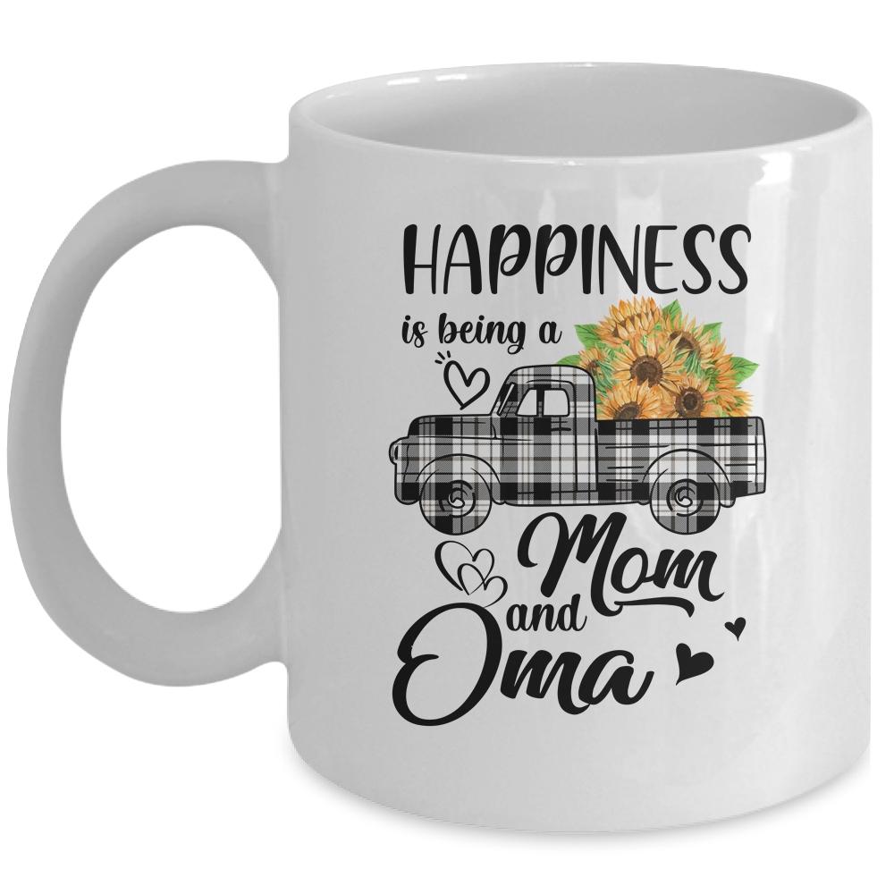 Happiness Is Being A Mom And Oma Sunflower Mug