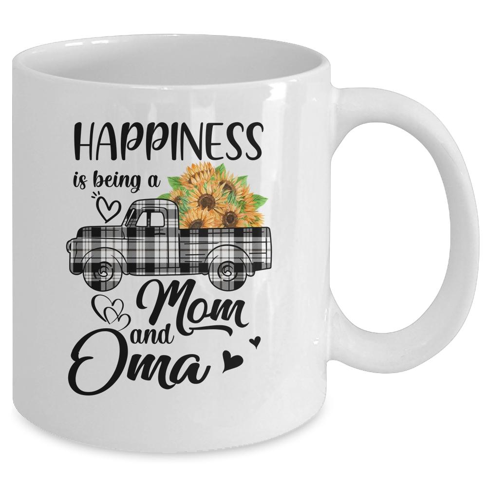 Happiness Is Being A Mom And Oma Sunflower Mug-Coffee Mug-
