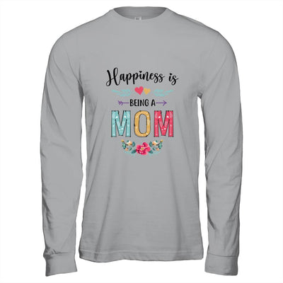 Happiness Is Being A Mom For The First Time Mothers Day-T-Shirt & Hoodie-Long Sleeve T-Shirt-Sport Grey