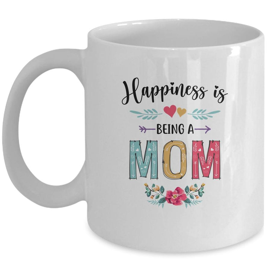 Happiness Is Being A Mom For The First Time Mothers Day Mug-Coffee Mug-Mug-White