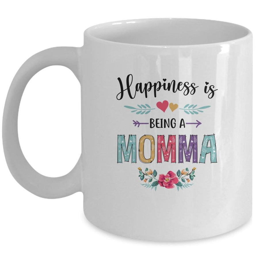 Happiness Is Being A Momma For The First Time Mothers Day Mug-Coffee Mug-Mug-White