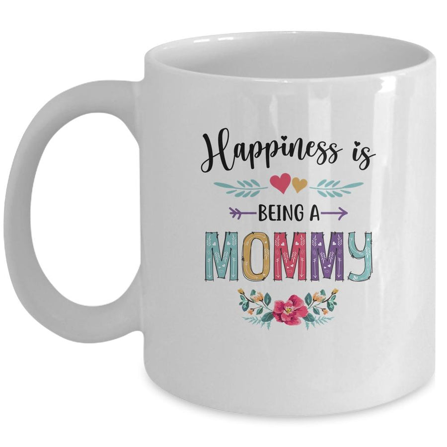 Happiness Is Being A Mommy For The First Time Mothers Day Mug-Coffee Mug-Mug-White