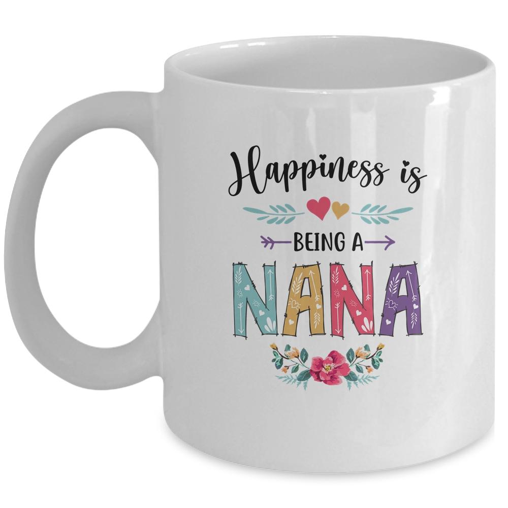Happiness Is Being A Nana For The First Time Mothers Day Mug-Coffee Mug-Mug-White