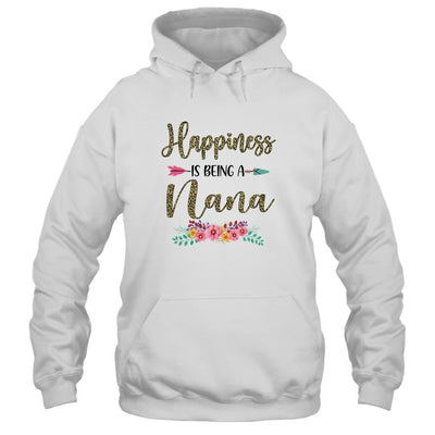 Happiness Is Being A Nana For Women Leopard Mothers Day-T-Shirt & Tank Top-Pullover Hoodie-White