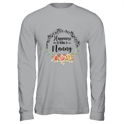 Happiness Is Being A Nanny The First Time Mothers Day-T-Shirt & Hoodie-Long Sleeve T-Shirt-Sport Grey