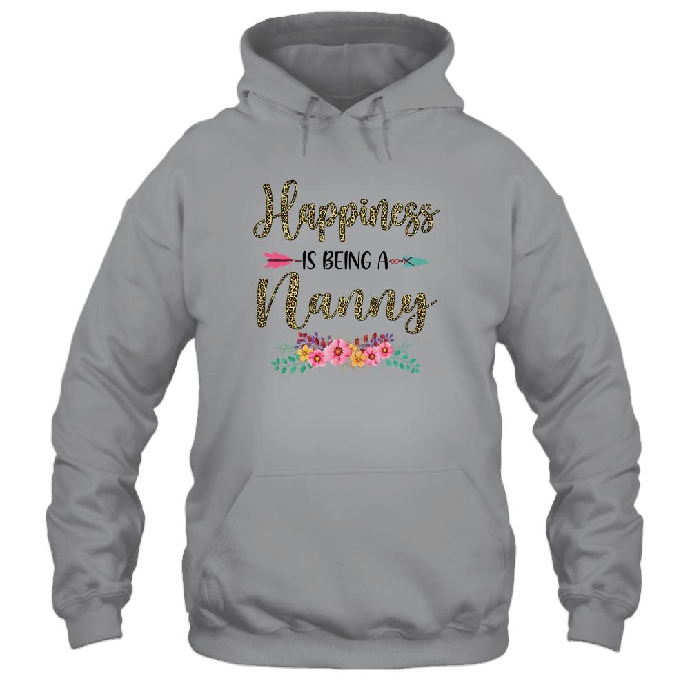 Happiness Is Being A Nanny For Women Leopard Mothers Day-T-Shirt & Tank Top-Pullover Hoodie-Sport Grey