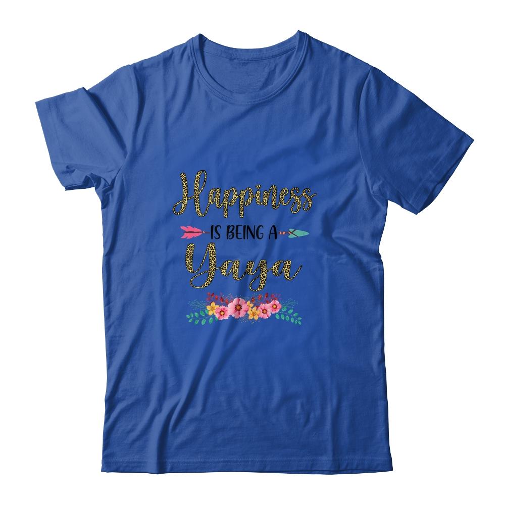 Happiness Is Being A Yaya For Women Leopard Mothers Day-T-Shirt & Tank Top-Classic T-Shirt-Royal