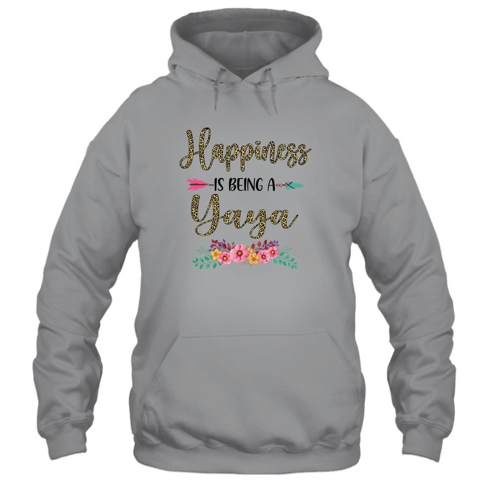 Happiness Is Being A Yaya For Women Leopard Mothers Day-T-Shirt & Tank Top-Pullover Hoodie-Sport Grey