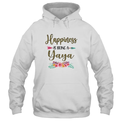 Happiness Is Being A Yaya For Women Leopard Mothers Day-T-Shirt & Tank Top-Pullover Hoodie-White