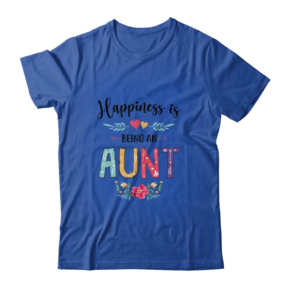 Happiness Is Being An Aunt For The First Time Mothers Day-T-Shirt & Hoodie-Classic T-Shirt-Royal