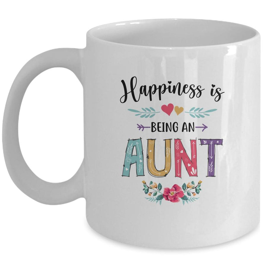 Happiness Is Being An Aunt For The First Time Mothers Day Mug-Coffee Mug-Mug-White
