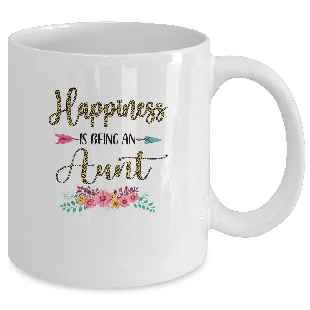 Happiness Is Being An Aunt For Women Leopard Mothers Day Mug-Coffee Mug-