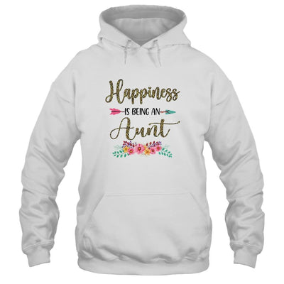 Happiness Is Being An Aunt For Women Leopard Mothers Day-T-Shirt & Tank Top-Pullover Hoodie-White
