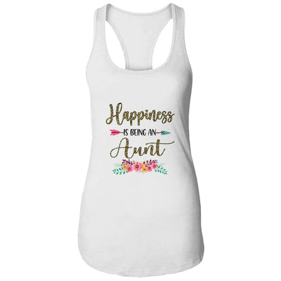 Happiness Is Being An Aunt For Women Leopard Mothers Day-T-Shirt & Tank Top-Women's Ideal Racerback Tank-White