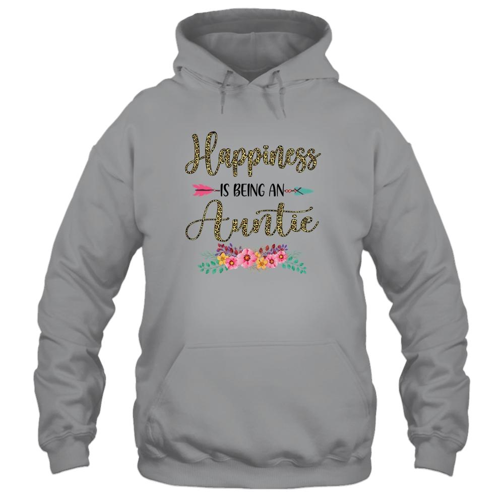 Happiness Is Being An Auntie For Women Leopard Mothers Day-T-Shirt & Tank Top-Pullover Hoodie-Sport Grey