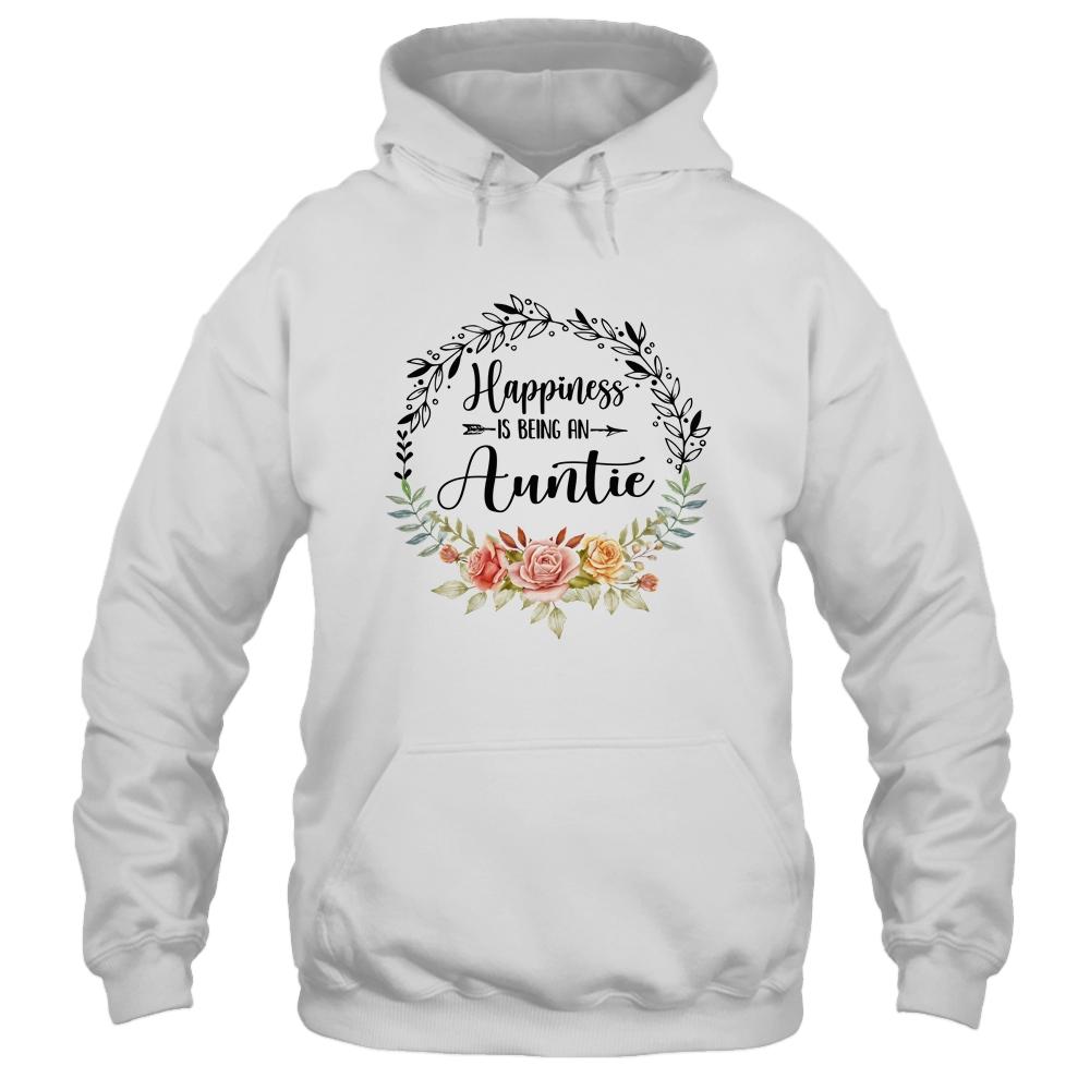 Happiness Is Being An Auntie The First Time Mothers Day-T-Shirt & Hoodie-Pullover Hoodie-White