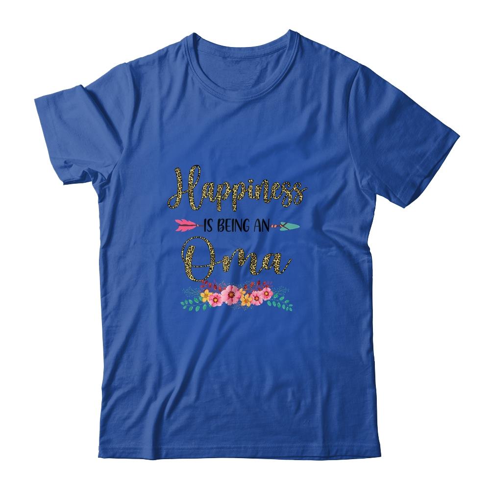 Happiness Is Being An Oma For Women Leopard Mothers Day-T-Shirt & Tank Top-Classic T-Shirt-Royal