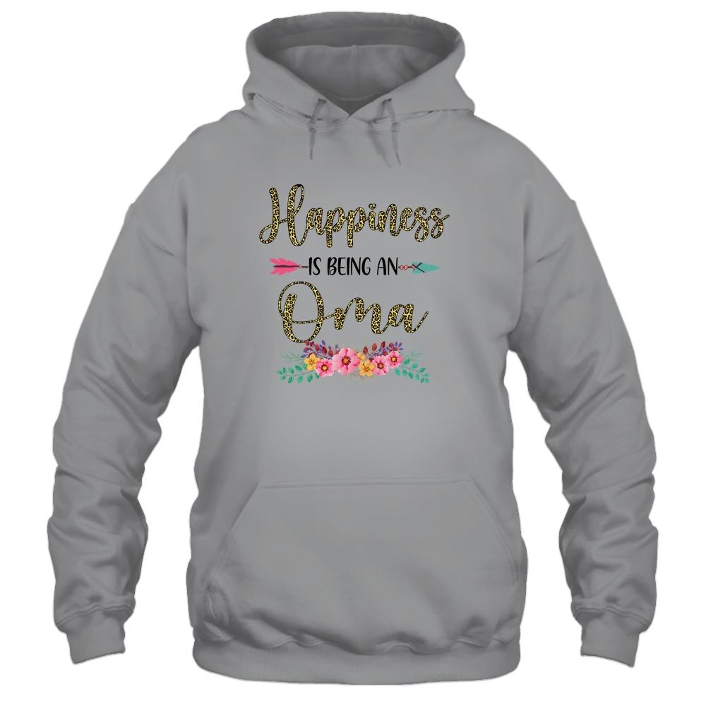 Happiness Is Being An Oma For Women Leopard Mothers Day-T-Shirt & Tank Top-Pullover Hoodie-Sport Grey