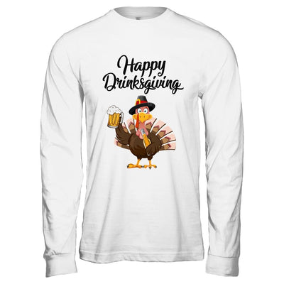 Happy Drinksgiving Dranksgiving Friendsgiving Thanksgiving-T-Shirt & Hoodie-Long Sleeve T-Shirt-White