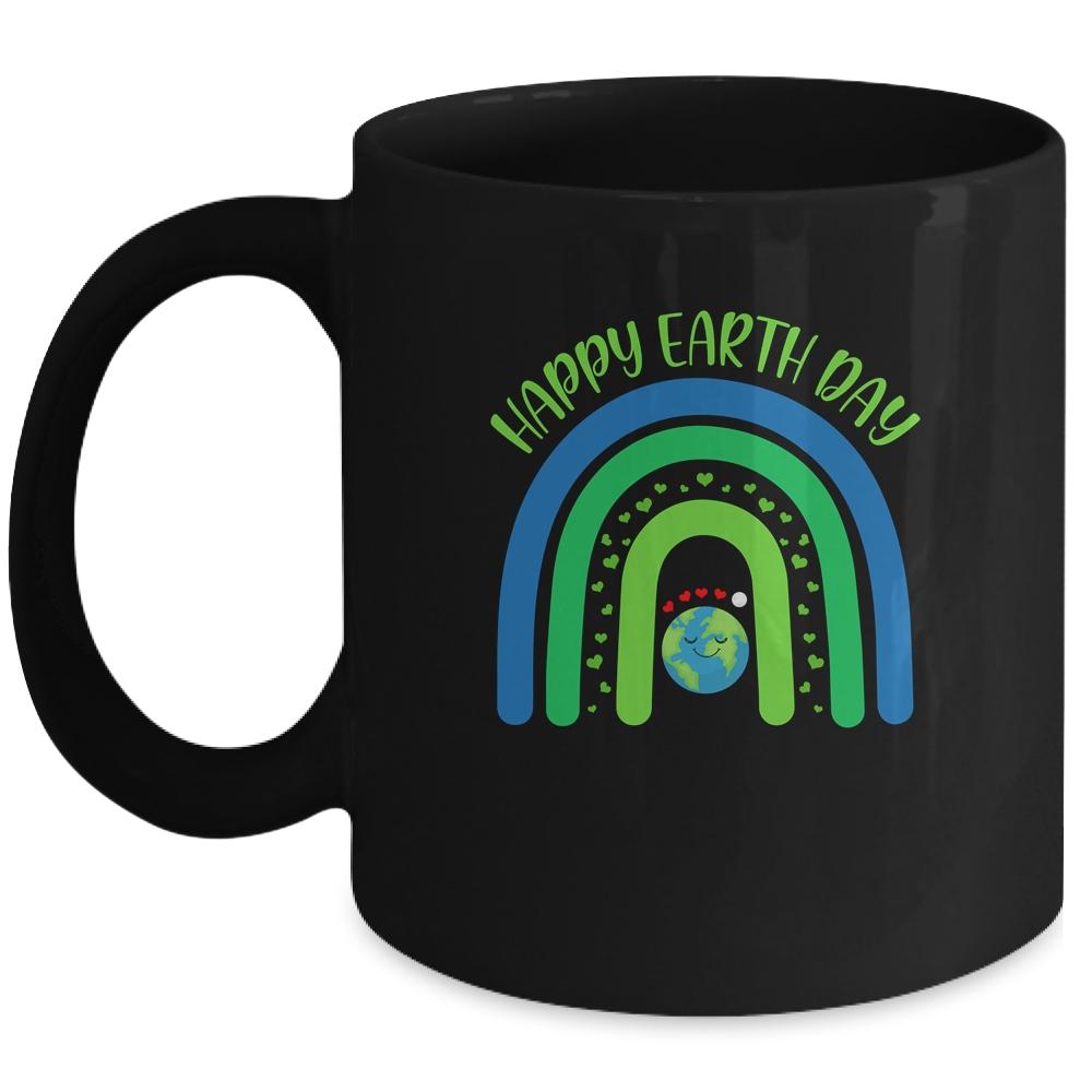 Happy Earth Day Cute Earth Rainbow Lover Mug