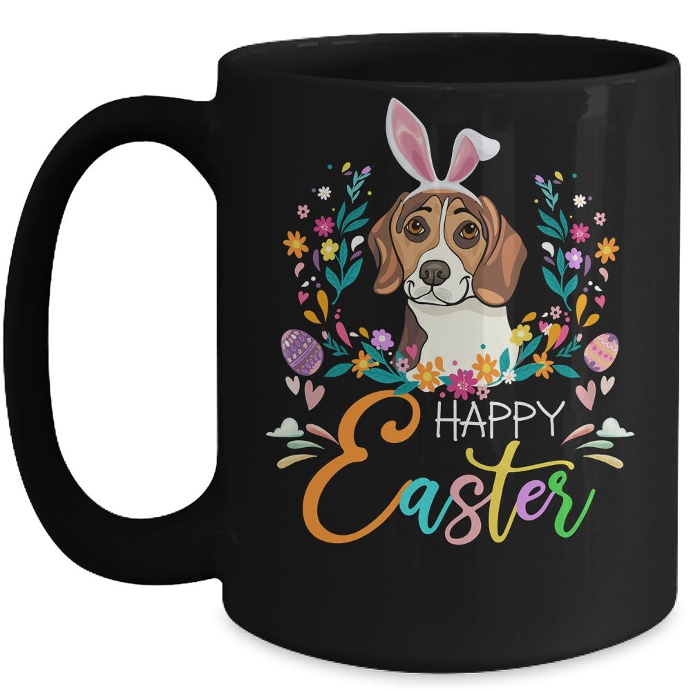 Happy Easter Bunny Beagle Lovers With Easter Eggs Mug-Coffee Mug-Mug-Black