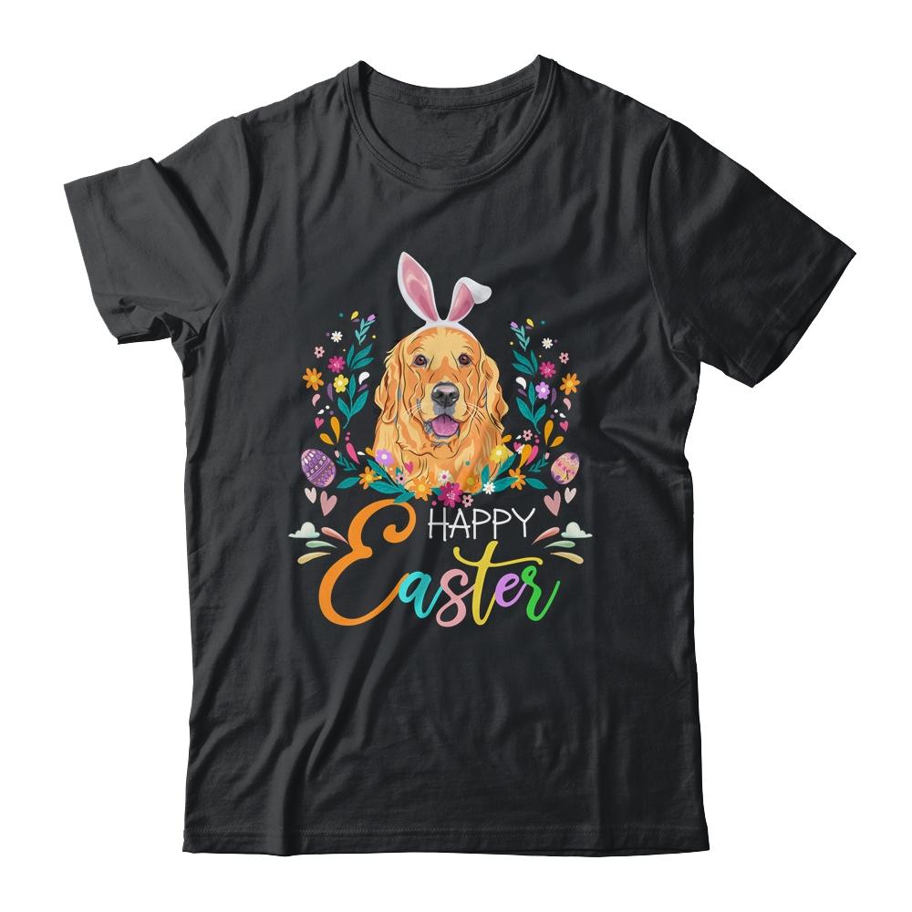 Happy Easter Bunny Golden Retriever Lovers With Easter Eggs