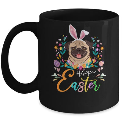 Happy Easter Bunny Pug Lovers With Easter Eggs Mug-Coffee Mug-Mug-Black