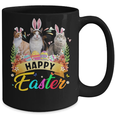 Happy Easter Three Cat Wearing Bunny Ears Basket Mug-Coffee Mug-