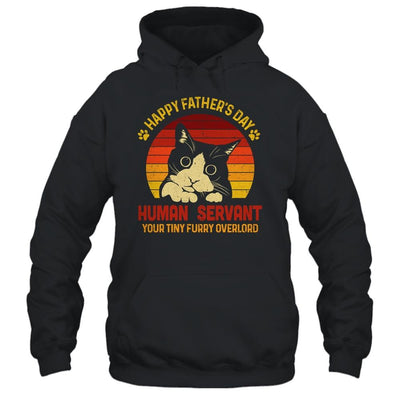 Happy Fathers Day Human Servant Your Tiny Furry Overlord-T-Shirt & Hoodie-Pullover Hoodie-Black