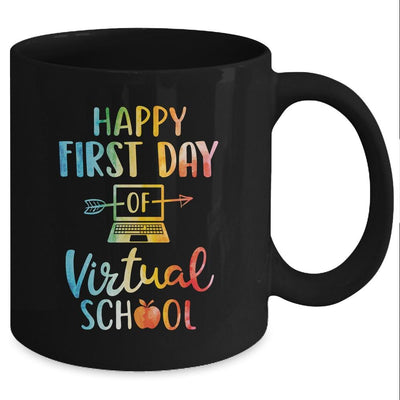 Happy First Day of Virtual School Teacher Online Teaching Mug-Coffee Mug-Mug-Black