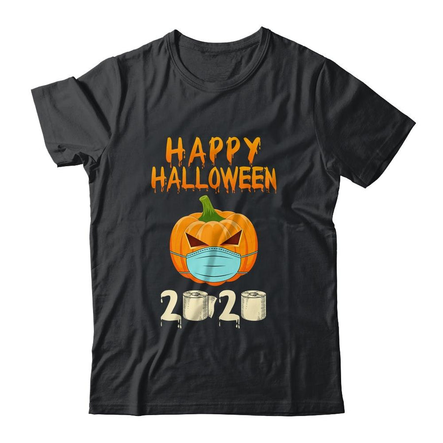 Happy Halloween 2020 Pumpkin Mask Funny Quarantine Gift-T-Shirt & Sweatshirt-Classic T-Shirt-Black